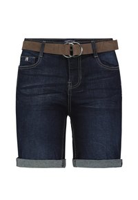 BERMUDA MIT GÜRTEL - Jeans Shorts - dark blue