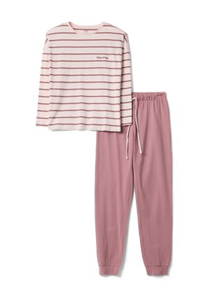 OVS, CREW-NECK PYJAMAS SET - Pyjamas - white pink