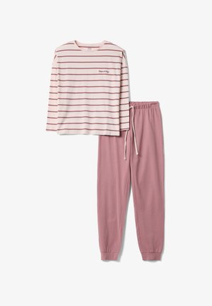 OVS, CREW-NECK PYJAMAS SET - Pyjamas - white pink