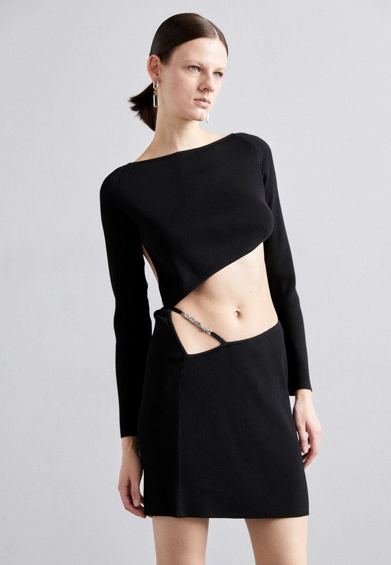 GCDS - ASYMMETRICAL DRESS - Robe pull - nero, Agrandir