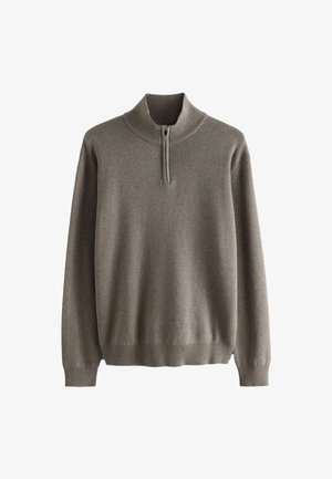 Next, PLAIN REGULAR FIT PREMIUM QUARTER ZIP - Maglione - dark stone