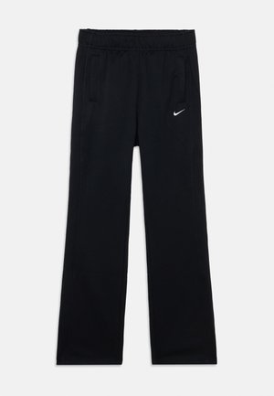 Pantalon de jogging noir Nike avec taille élastique, deux poches avant, et logo blanc Nike swoosh sur la partie supérieure de la jambe gauche.