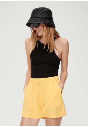QS REGULAR AUS SEERSUCKER - Pantalon de survêtement - hellgelb