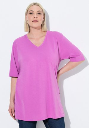 Ulla Popken PLUS SIZE  V NECK TEE  - T-Shirt basic - cool pink