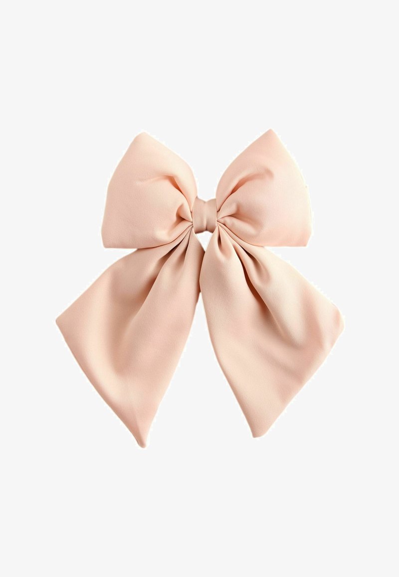 Világos rózsaszín szövet hajpánt, középen kötött, széles, lebegő hurkokkal és sima textúrával. Hajkiegészítők számára alkalmas.