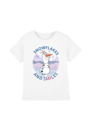 FROZEN SNOWFLAKES AND SMILES WITH OLAF - Print T-shirt - white