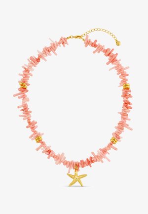 Orelia, FAUX STATEMENT PINK CORAL CHIP & STARFISH NECKLACE - Κολιέ - pink