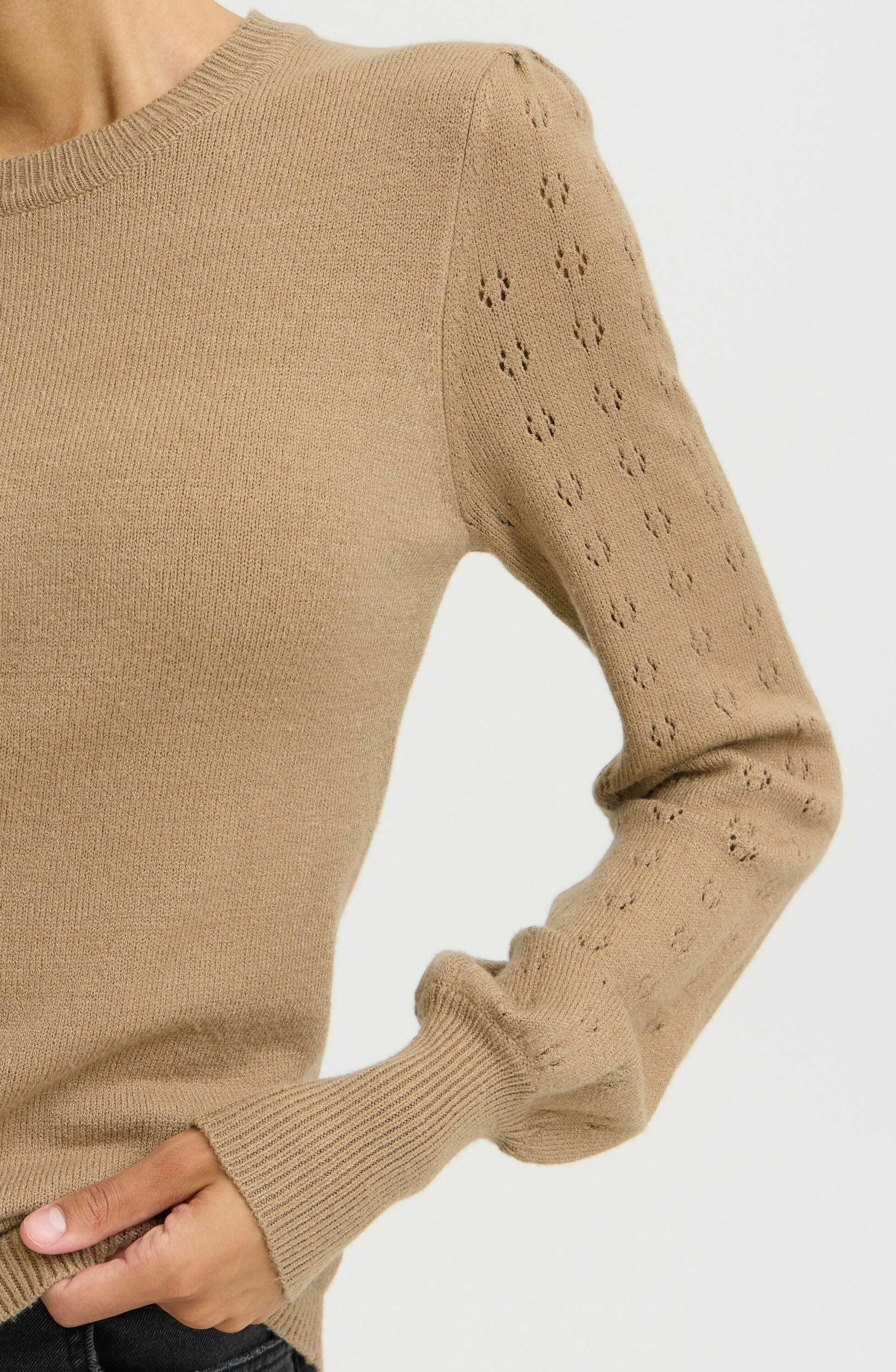 売れ筋商品|||ビーヤング ニット&セーター レディース アウター BYNONINA POINTELLE JUMPER - Jumper - sepia tint melange ビーヤング ニット&セーター レディース アウター BYNONINA