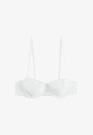 Next, REGULAR FIT - BRODERIE NON-PAD BALCONY BRA . - Balconette melltartó - white