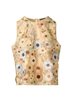 Adrianna Papell, SLEEVELESS FLORAL BLOUSE - Blouse - neutral floral