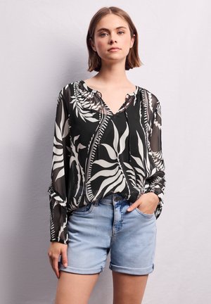 MIT RÜSCHEN - Blouse - schwarz