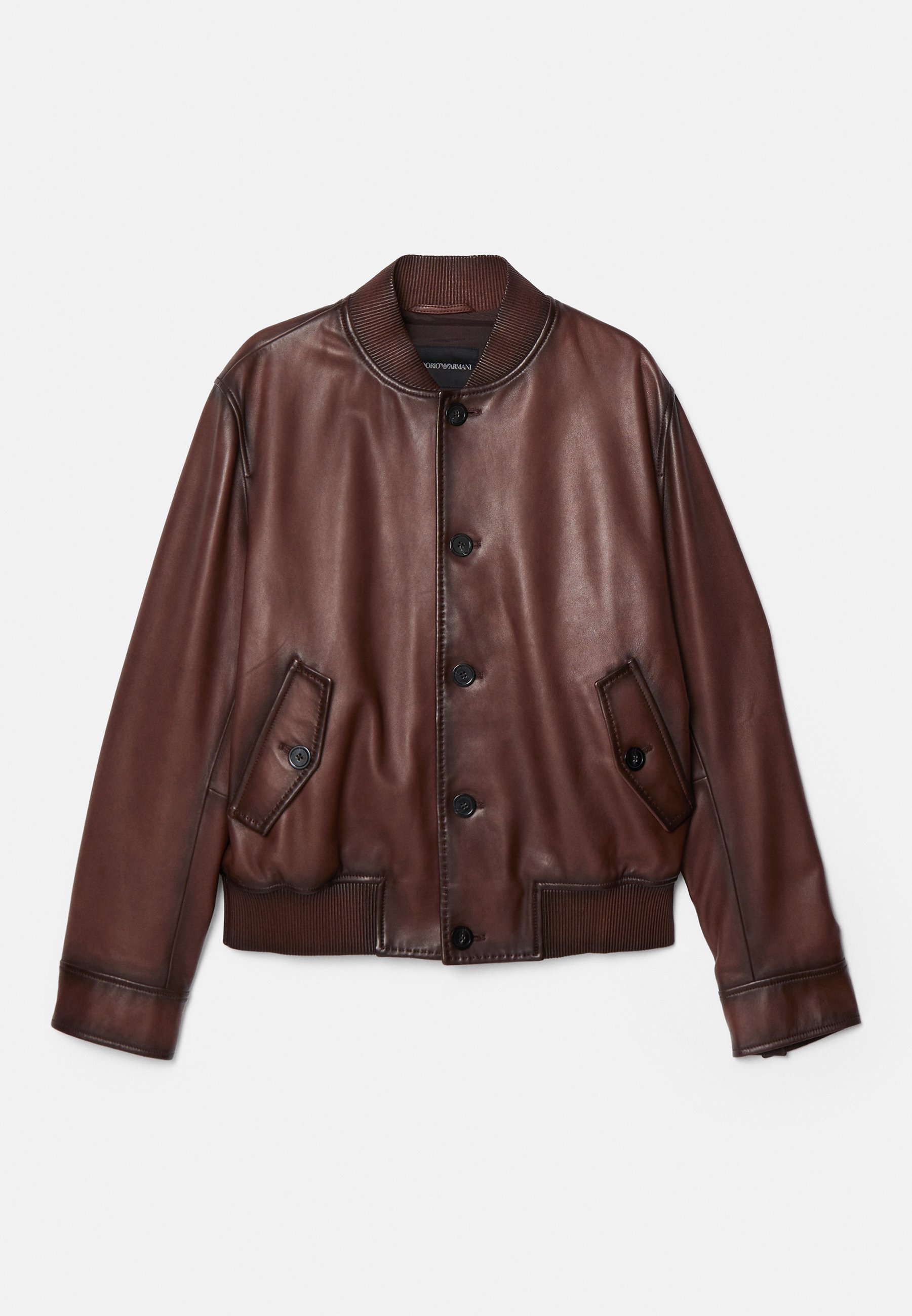 専用ARMANI COLLEZIONI leather jacket brown Emporio Armani | Brown Leather Jacket – DropOffVintage