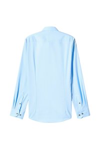 Hellblaues Hemd mit langen Ärmeln, spitzem Kragen, geknöpften Manschetten und glatter Textur. Mit Rückenpasse und Seitennähten für eine bessere Passform.