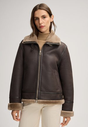 Leather jacket - dunkelbraun