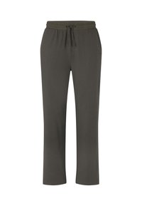Olivgrüne Jogginghosen aus weichem Stoff, mit einem elastischen Bund und Kordelzug, sowie einer lässigen Passform an den Beinen.