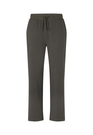 Olivgrüne Jogginghosen aus weichem Stoff, mit einem elastischen Bund und Kordelzug, sowie einer lässigen Passform an den Beinen.