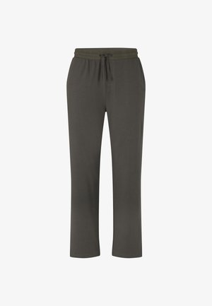 Olivgrüne Jogginghosen aus weichem Stoff, mit einem elastischen Bund und Kordelzug, sowie einer lässigen Passform an den Beinen.