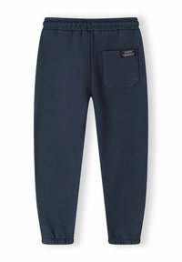 Marinefarbene Sweatpants aus weichem Stoff, mit einem elastischen Bund, schmal zulaufenden Bündchen und einer Gesäßtasche mit Etikett-Detail.