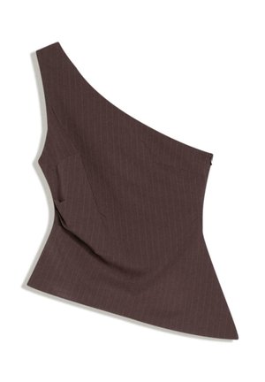 ASYMMETRIC - Blúzka - dark brown