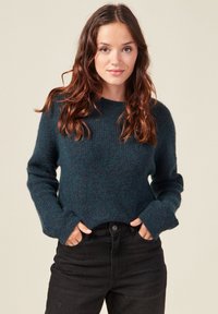 BONOBO Jeans MIT LANGEN ÄRMELN CROPPED - Maglione - bleu canard