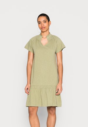 SMOCKED DRESS - Jerseykjole - light khaki