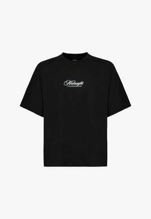 Sublevel, KURZARMSHIRT RUNDHALSAUSSCHNITT SPRUCH OVERSIZED LOOK - Print T-shirt - schwarz