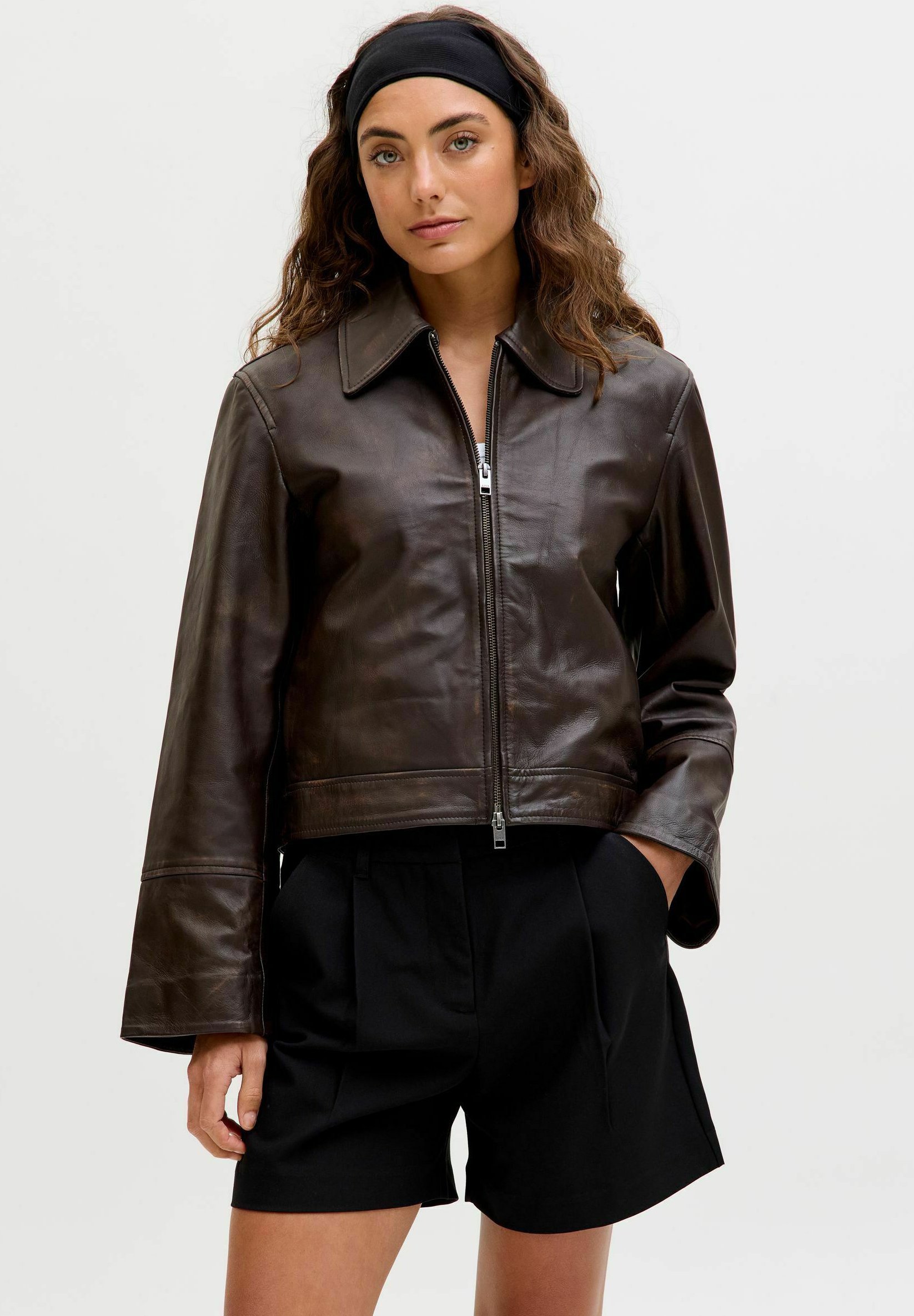 JJXX Leather JXSIF Leather - Leather jacket - bracken/brown - Zalando