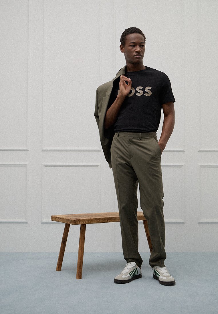 Boss T-shirt print zwart