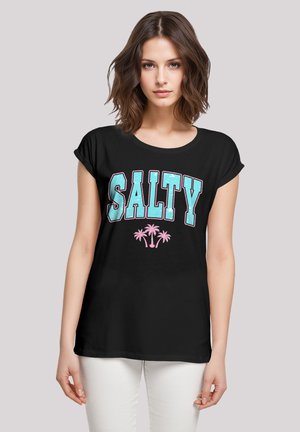 BEACH SUMMER VACATION SALTY - Print T-shirt - schwarz