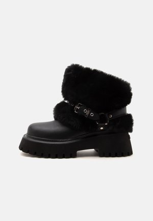 Buffalo, STACY FOLD OVER - Bottines à plateau - black