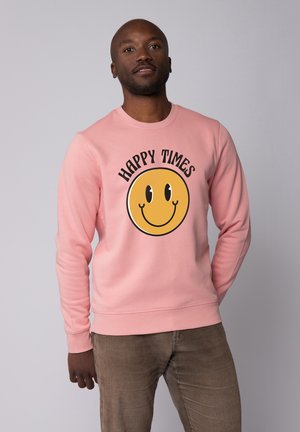 HAPPY TIMES SMILEY EMOJI - Sweatshirt - canyon pink