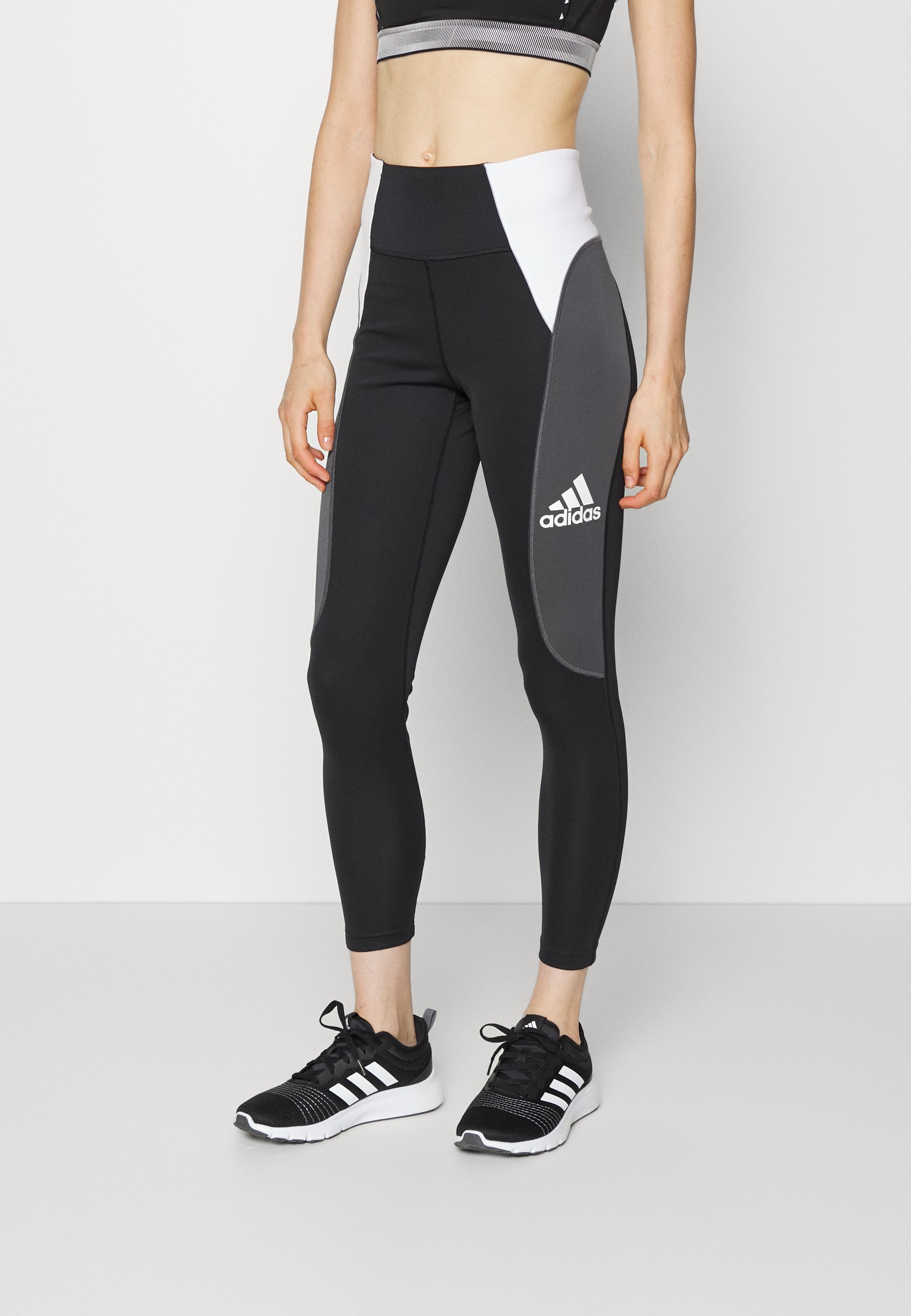 adidas Performance Leggings - black/grey six/white/black - Zalando.co.uk