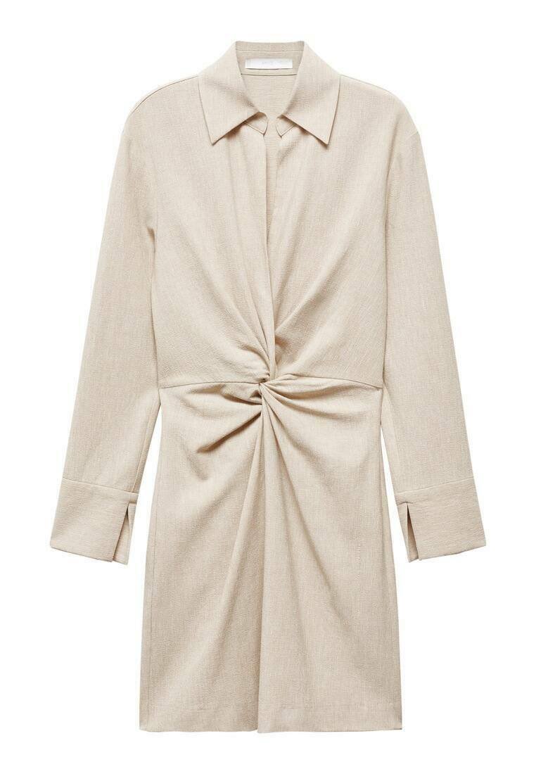 Mango Etui-jurk zandkleur Mango Etui-jurk zandkleur