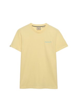 Superdry & Co, SUPERDRY ESSENTIAL COMPANY LOGO EMBROIDERED T-SHIRT.. - T-shirts basic - pastel yellow fluro blue