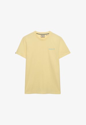 Superdry & Co, SUPERDRY ESSENTIAL COMPANY LOGO EMBROIDERED T-SHIRT.. - T-shirts basic - pastel yellow fluro blue
