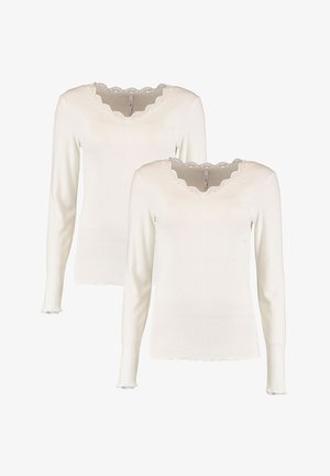 Hailys 2-ER SET - Langarmshirt - weiß