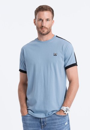 WITH CONTRASTING - T-shirt basic - blue