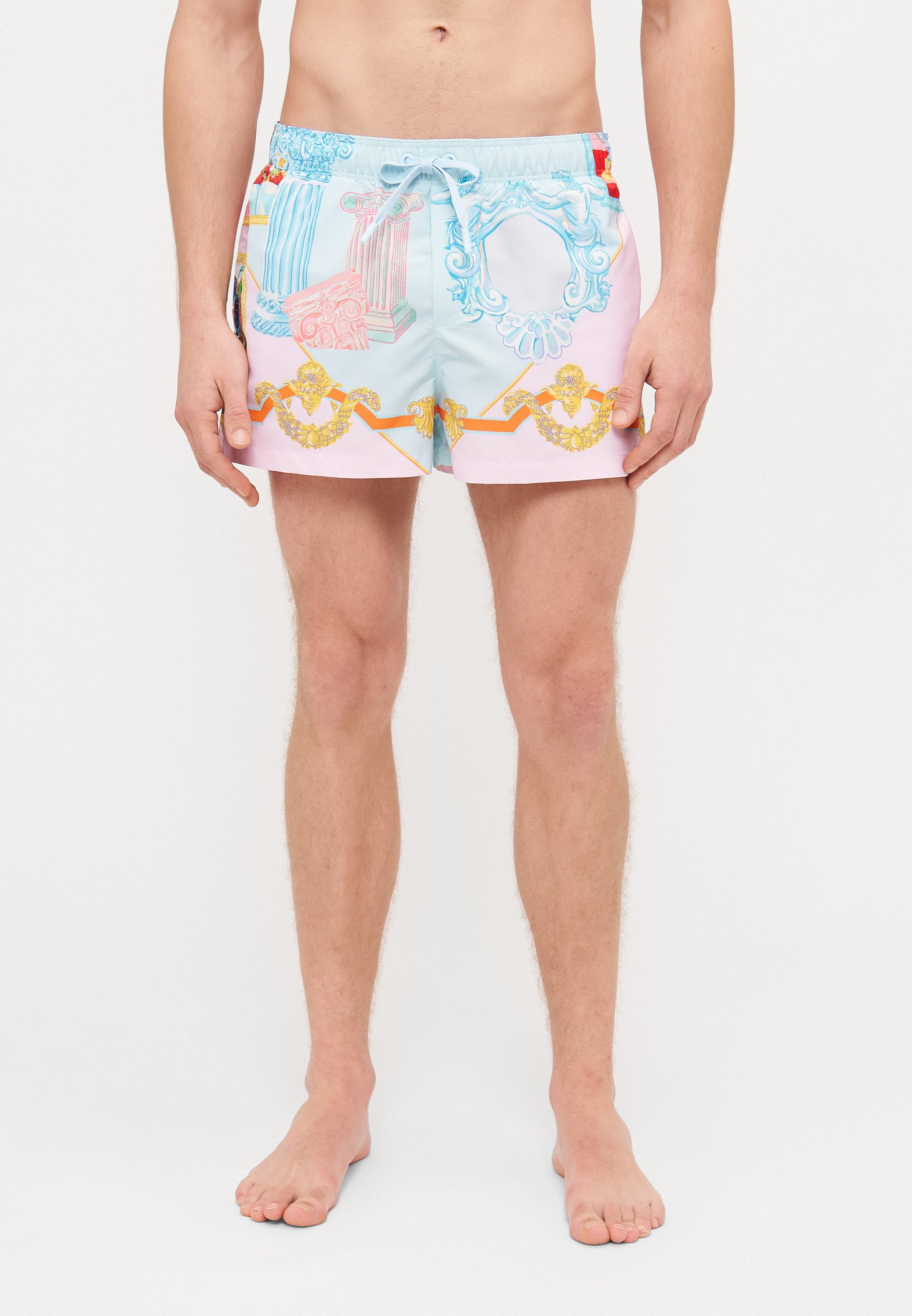 水着 Versace Swim Short Boxer Poly Golfo Fabric - New Logo SWIM SHORT BOXER-NEON ORANGE AND GOLD - PureAtlanta.com