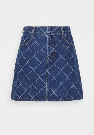 SKIRT WITH RABITZ - Jeansskjørt - medium blue