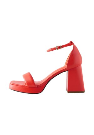 REGULAR FIT - FOREVER COMFORT SQUARE TOE PLATFORM FLARE HEELS - Sandali con tacco - orange