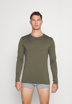 100% MERINO 200 LS CREWE UNDERSHIRT BLACK - Maglietta intima - loden