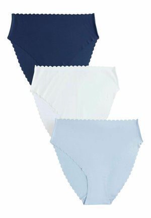 HIGH RISE LEG FIT - NO VPL SCALLOP 3 PACK   - Slip - blue