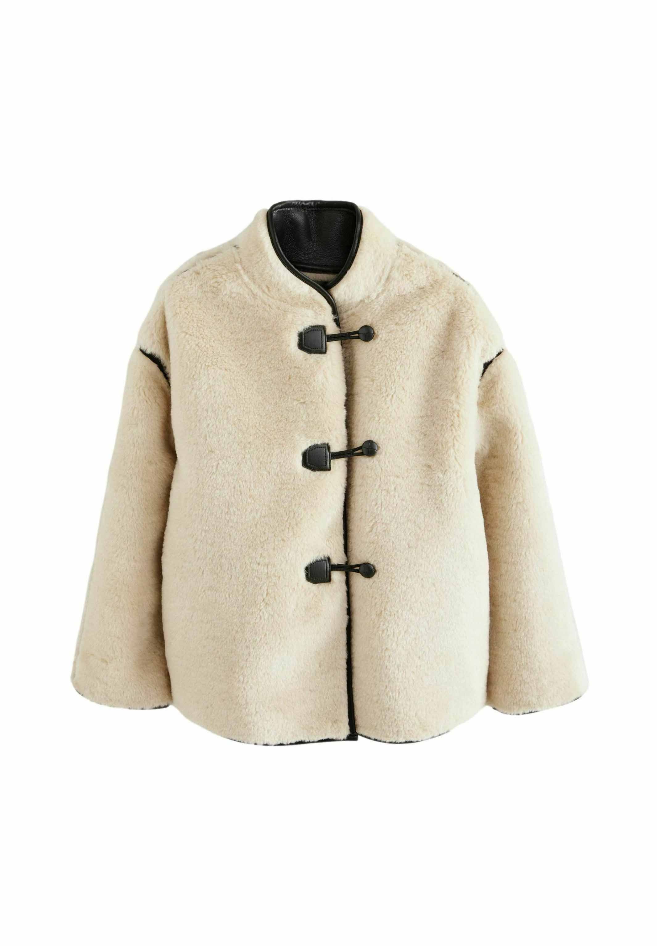 Next BORG DUFFLE - Fleece jacket - ecru cream/beige - Zalando