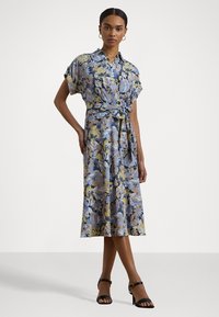 Lauren Ralph Lauren Petite FRATILLIO FLORAL BELTED CREPE DRESS - Vapaa-ajan mekko - blue multi