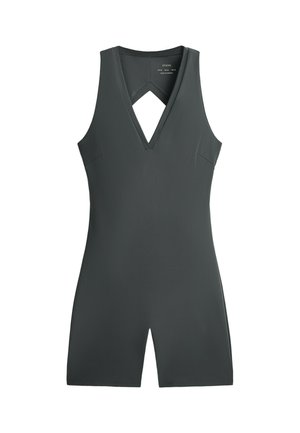 OYSHO, OPEN-BACK COMFORTLUX SHORT JUMPSUIT - Turnpak - grey
