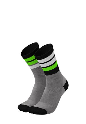MERINO STRIVE - Sports socks - light grey neon green