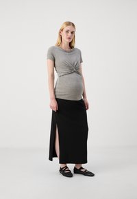 MAMALICIOUS MLANLI JUNE - Marškinėliai su spaudiniu - oatmeal melange