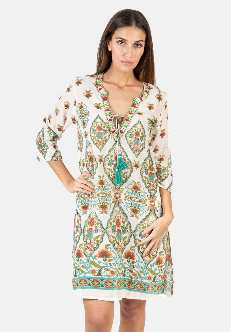 Robe Isla Bonita En Coton Bleu Et Blanc - Taille 36 - Style Ample Marin - Neuf Avec étiquettes