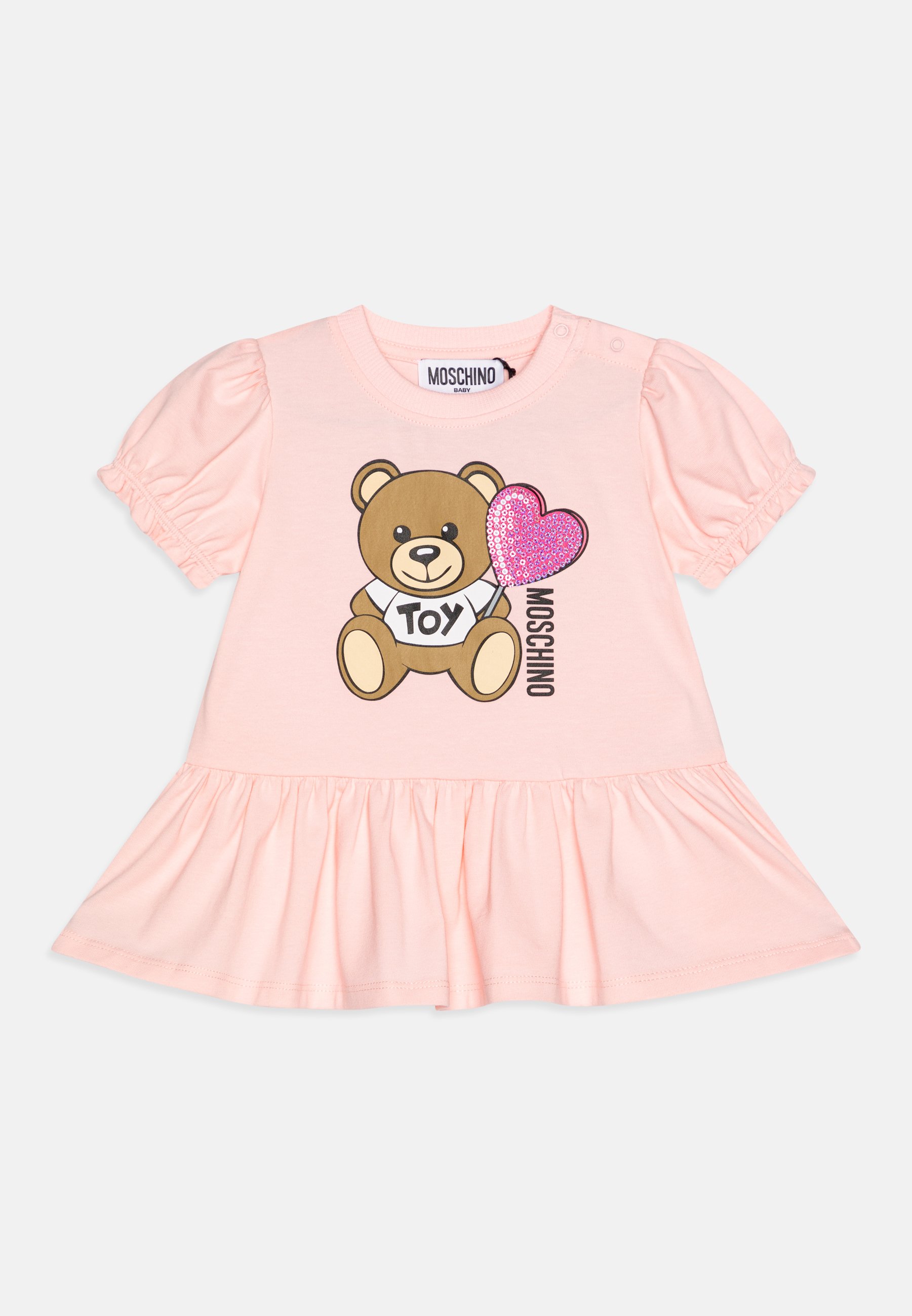MOSCHINO BABY DRESS Vestito di maglina sugar rose/rosa