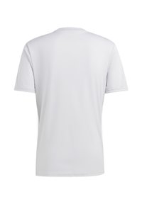 Korte mouwen, crew-neck t-shirt van lichtgrijze stof met een zachte textuur en geventileerde mesh-accenten op de mouwen.
